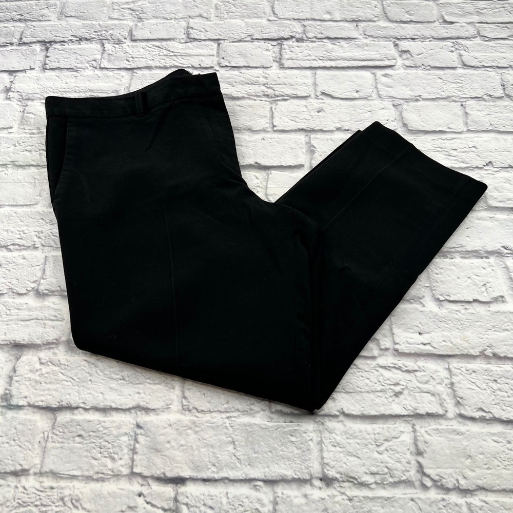 Ann Taylor Women Black Straight Leg Dress Pants Size 16 Business Casual Trousers